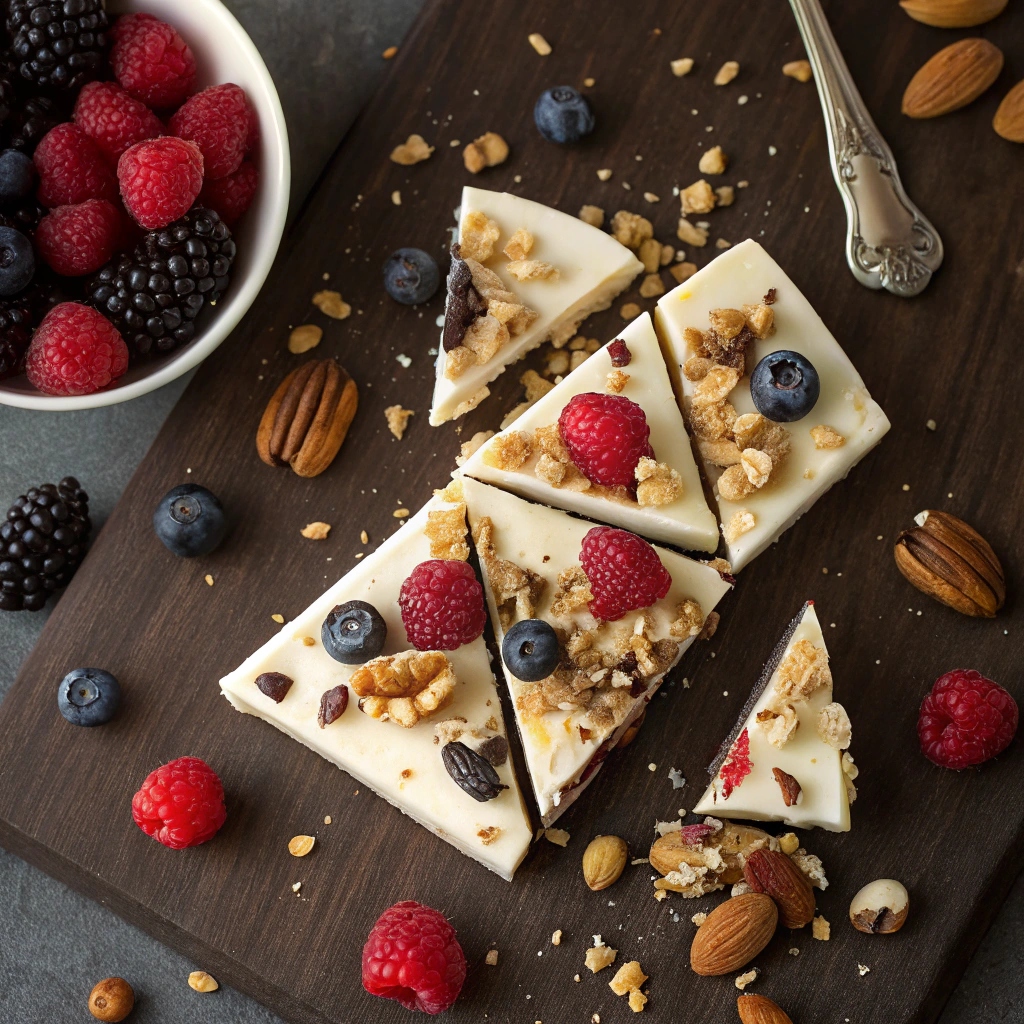 Frozen Greek Yogurt Dessert Recipes: The 9 Best Healthy Treats 4 Frozen Greek yogurt bark with fruit and nuts