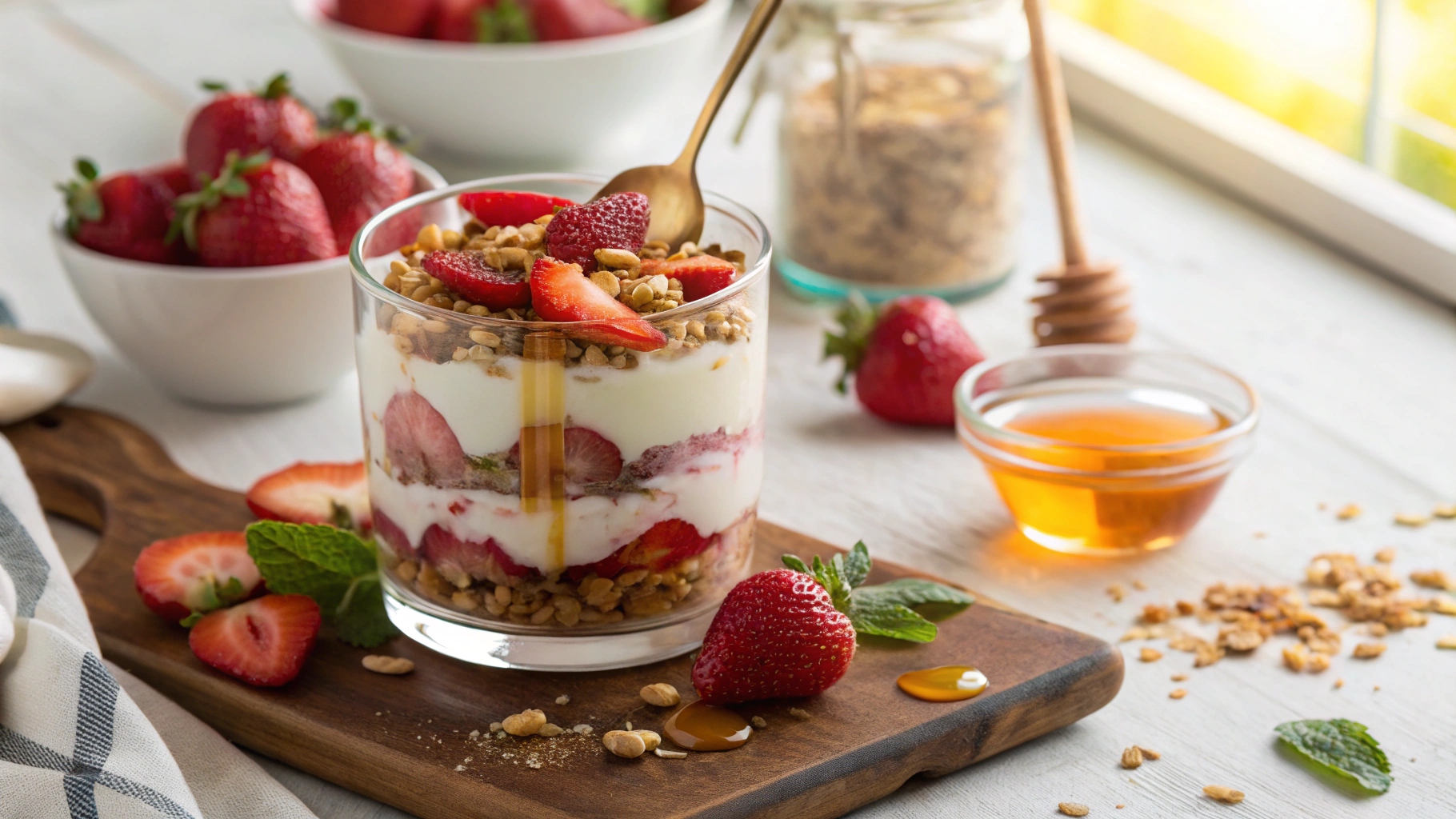 Greek Yogurt Dessert Recipes That Taste Like a Cheat Day 1 Greek yogurt recipes dessert parfait with fruit and honey