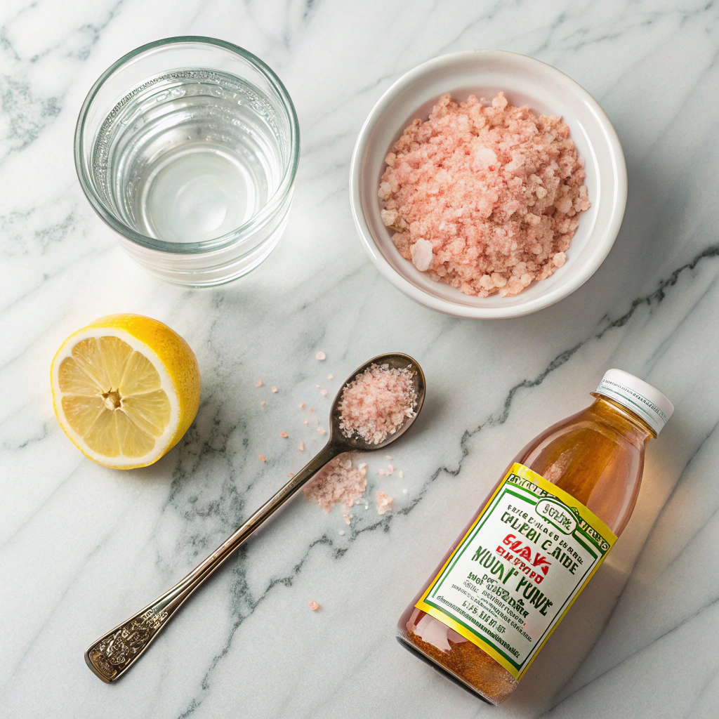 Pink Salt Trick Recipe: The Surprising Mineral Hack for Weight Loss and Hydration 8 Ingredients for pink salt trick recipe with lemon and ACV