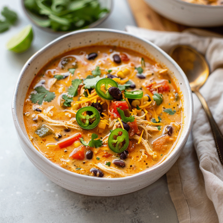 Hearty Creamy Chicken Enchilada Soup Recipe