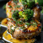 Keto Air Fryer Cheesy Broccoli Stuffed Pork Chops Recipe