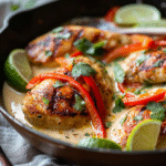 One-Pan Creamy Coconut Lime Chicken with Bell Peppers Recipe