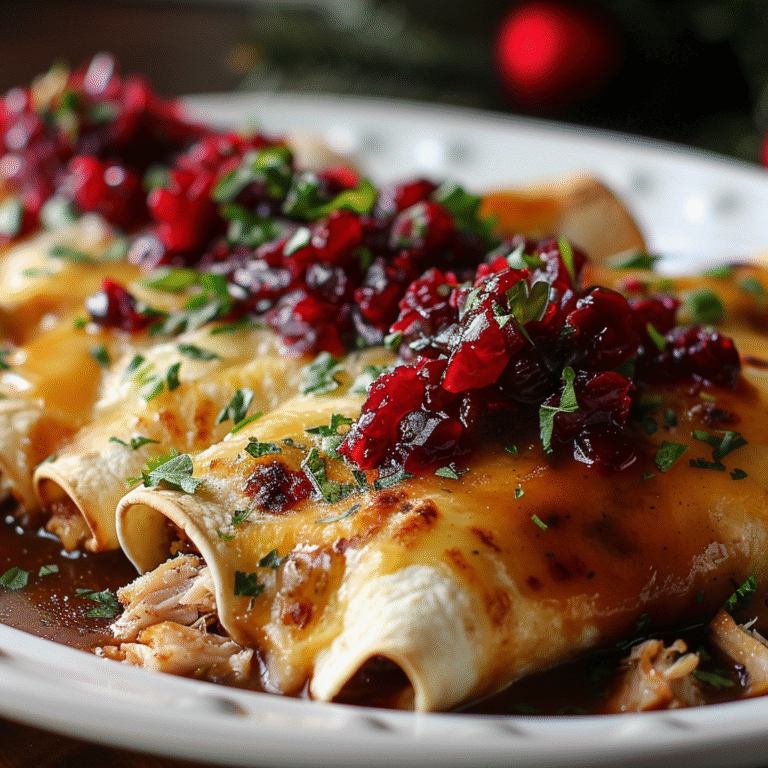 Leftover Turkey Enchiladas with Savory Gravy & Cranberry Sauce Recipe
