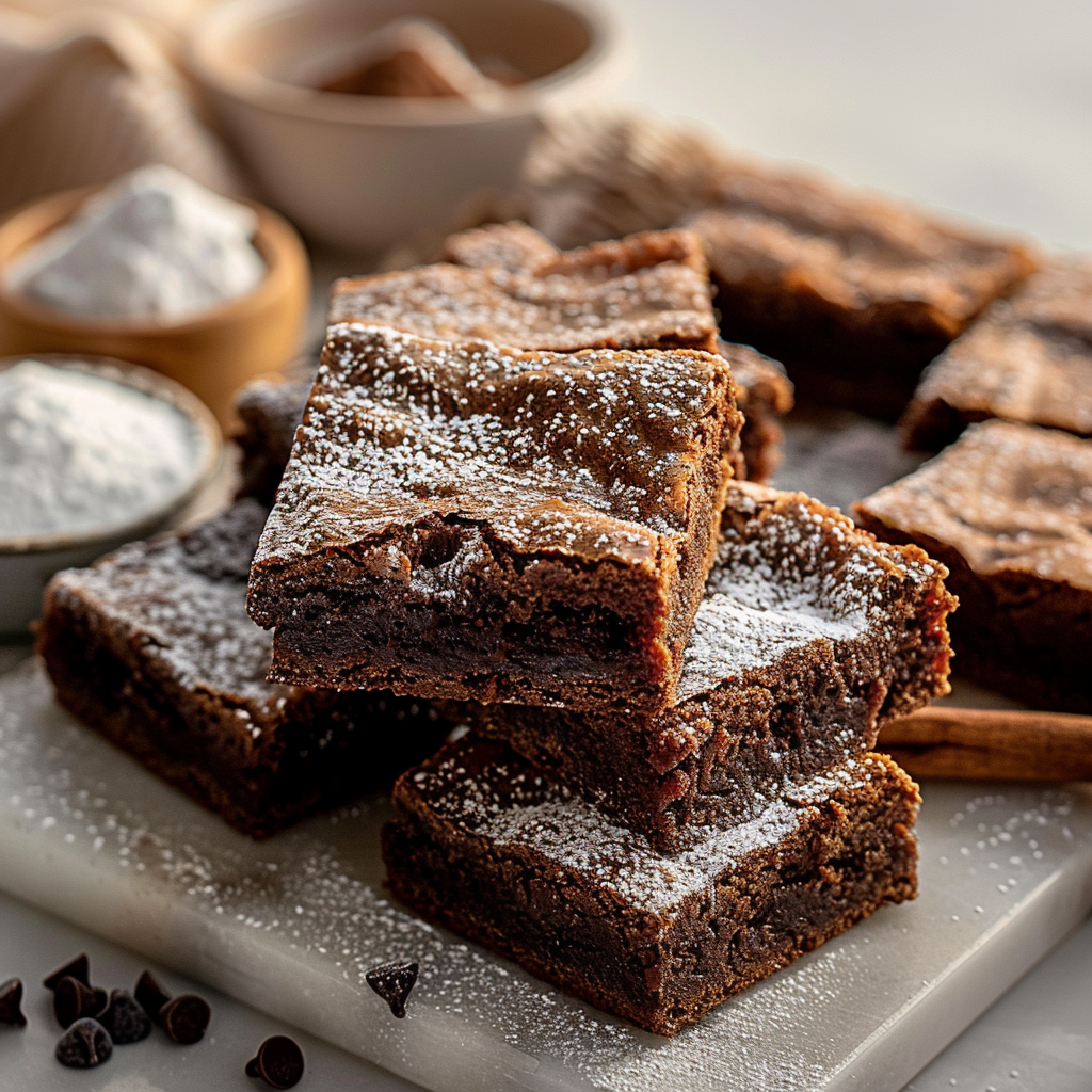 Amazing Non-Alcoholic Gingerbread Brownies Recipe, a finished Gingerbread Brownies served fresh and appetizing.
