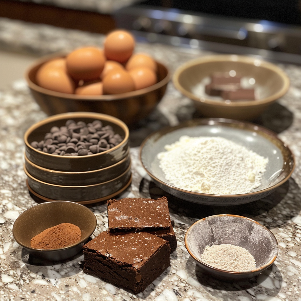  Process shot showing preparation steps for Gingerbread Brownies in a bright kitchen setting.
